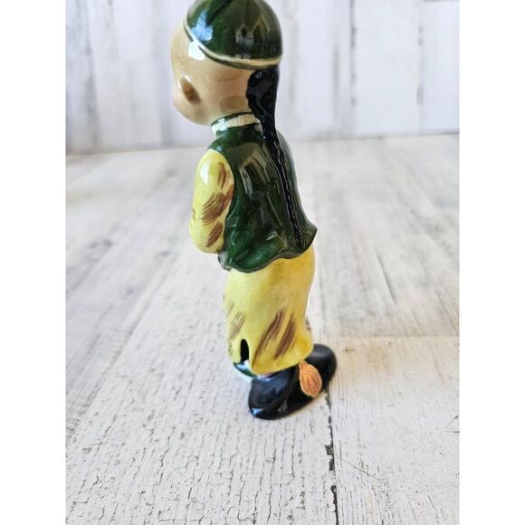 Gort wong li boy monk Buddha Chinese figurine statue vintage yellow bone china - Picture 3 of 9